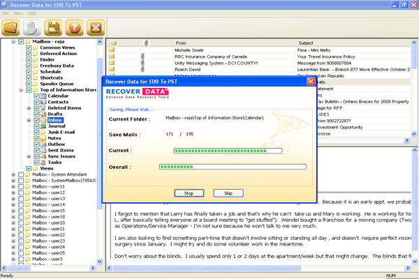 2007 Exchange Database to Outlook