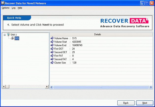Novell Netware Volume Recovery
