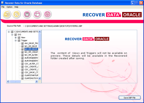Repair dbf files of Oracle 9i, 10g & 11g with Recover Data for Oracle Database